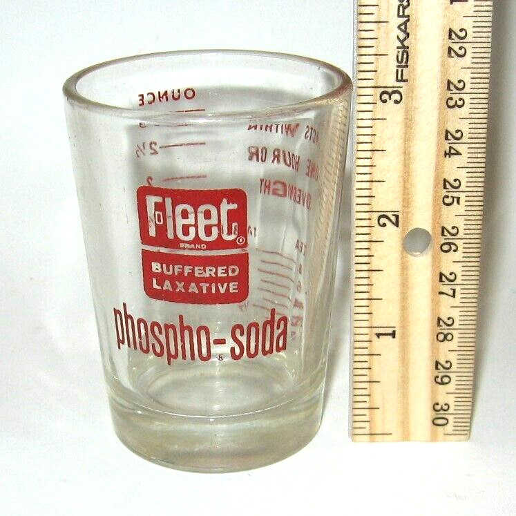 Vintage Fleet Buffered Laxative Phospho Soda Pharma Measuring Cup Shot Glass