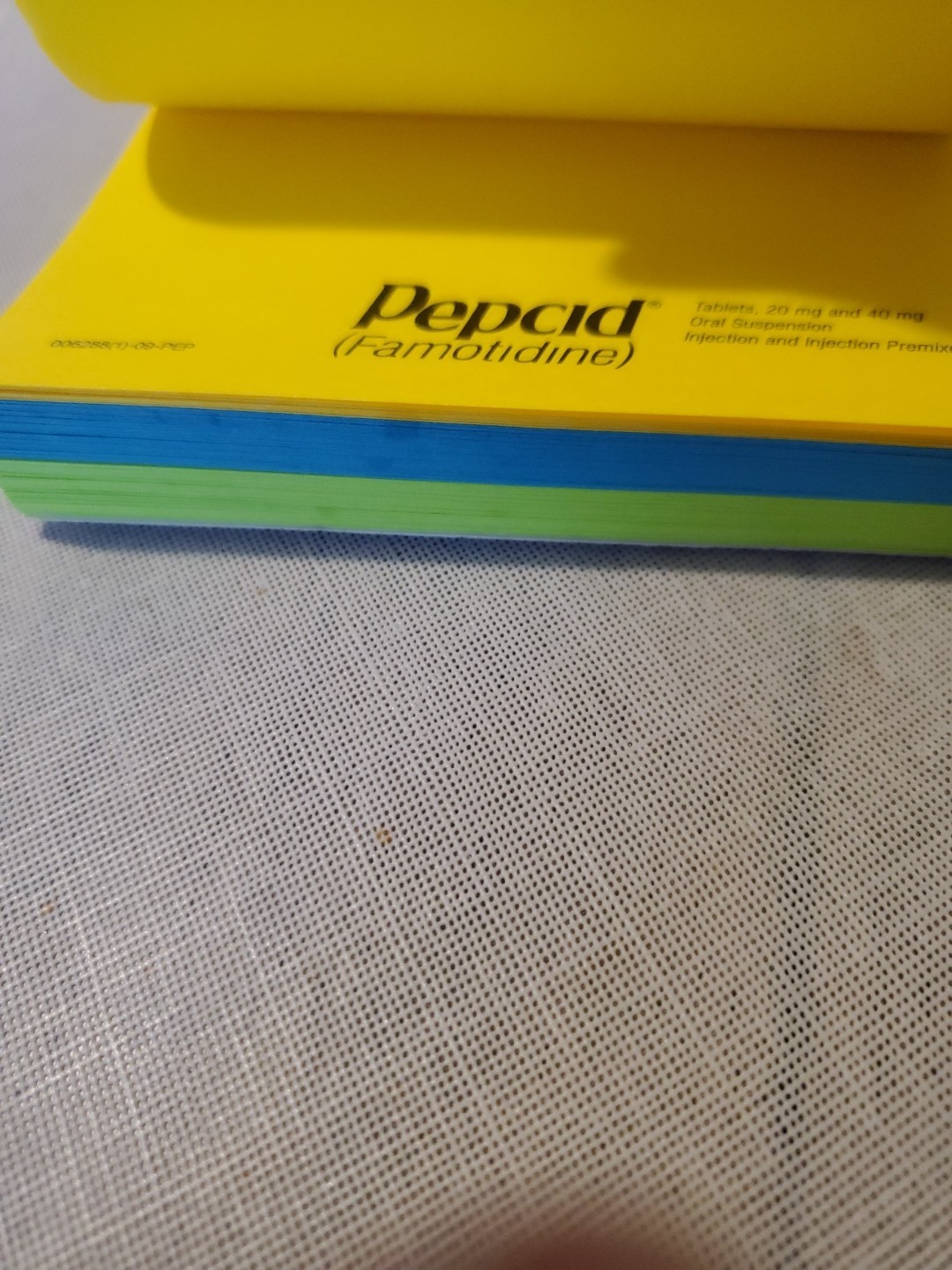 VTG Pepcid E-See Tac Note Pad Multi Color Rainbow Edge Drug Rep Swag Merck Block