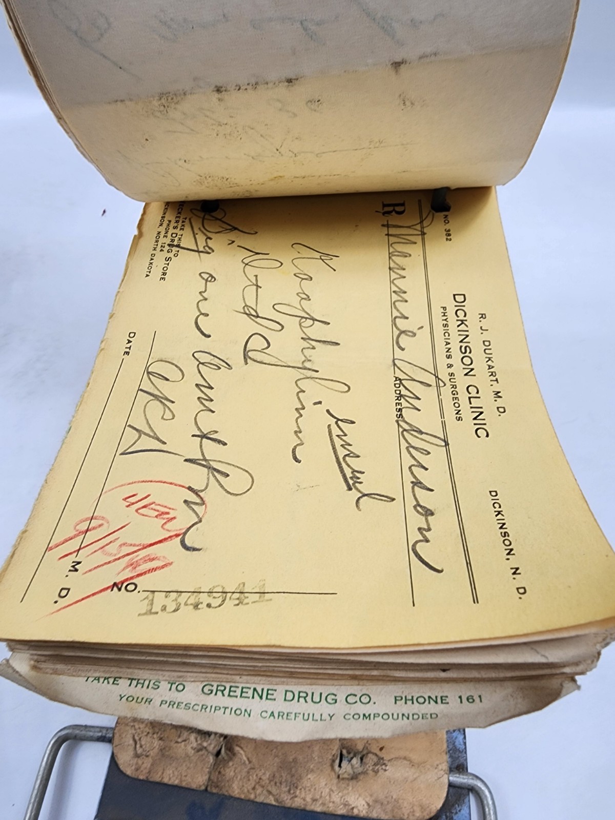 Prescription Atlas Rx Pad Paper Apothecary Druggist Pharmacy Medicine 1949