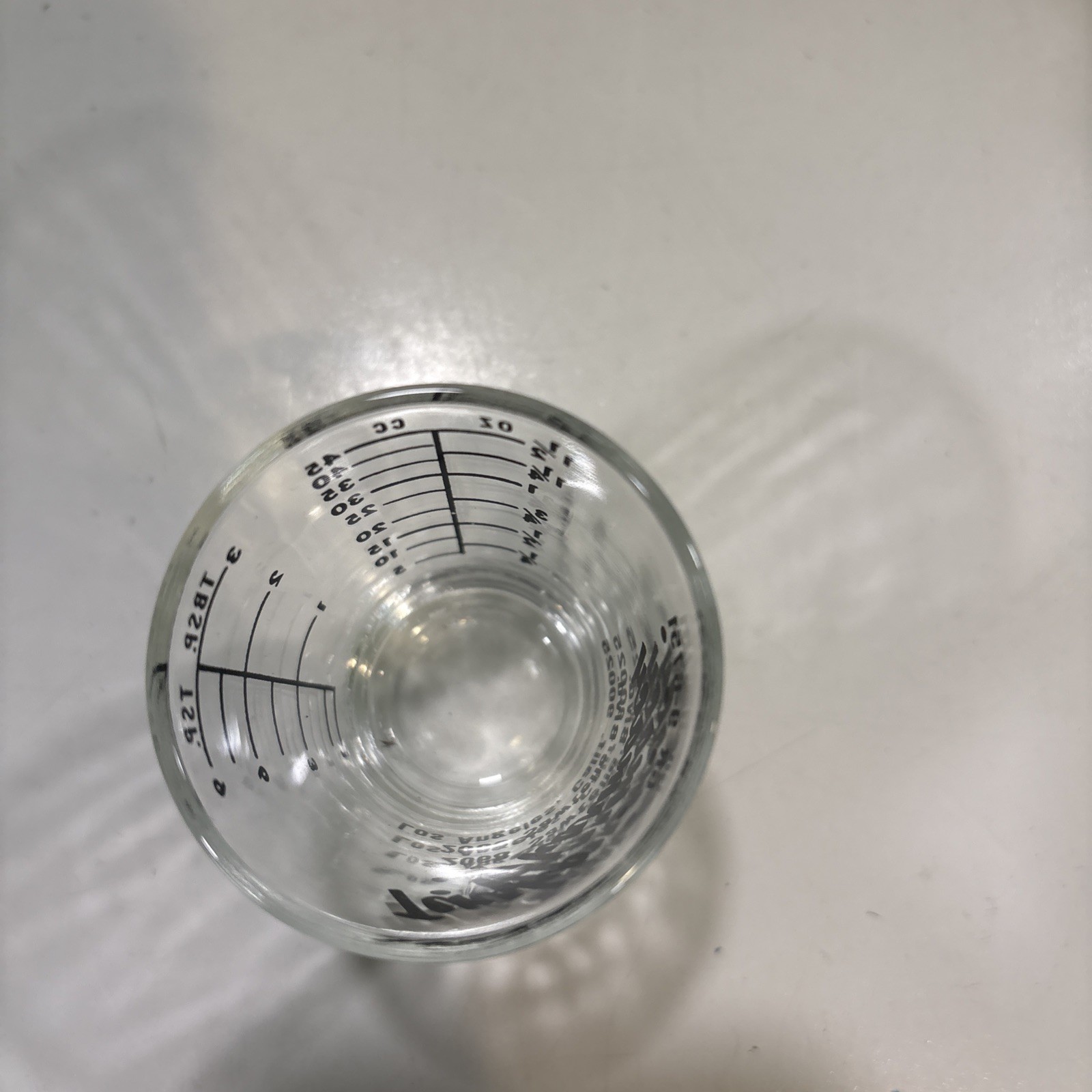 1960’s Advertising Medicine Dose Glass Cup Tensko PHARMACY Los Angeles Calif