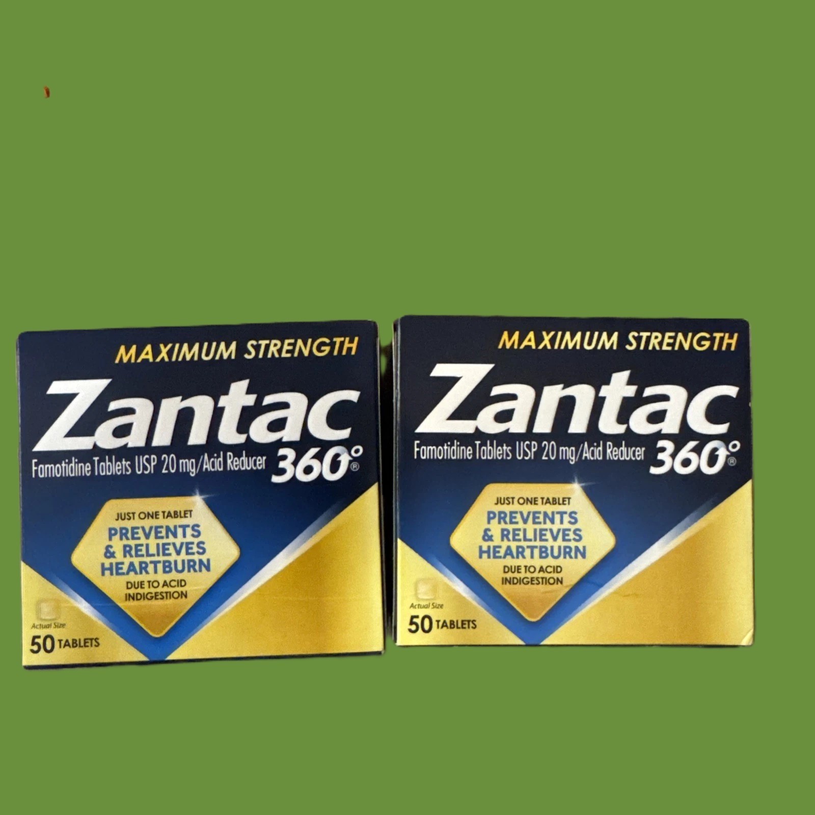 2 – Zantac 360 Maximum Strength Famotidine USP 20mg 50 Tablets – Exp 11/2027