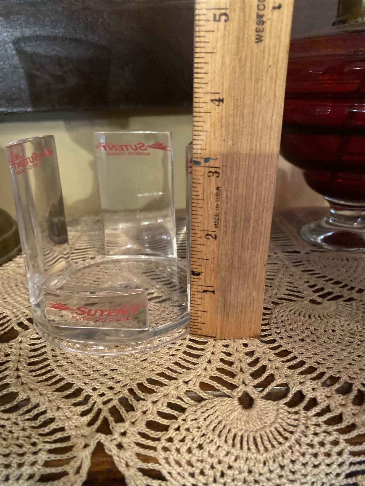 Sutent NOTE PAD Clear ACRYLIC HOLDER Pharmaceutical drug rep￼ COLLECTABLE ITEM