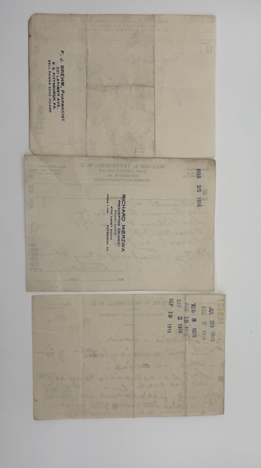 3 Vintage 1916 Prescriptions