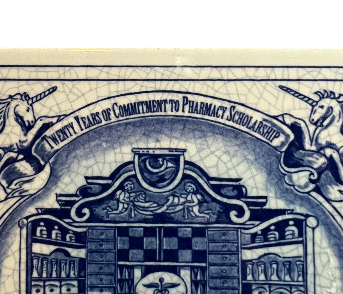 DELFT HOLLAND Pharmacy Tile Burroughs Scholarship Pharmacist Apothecary