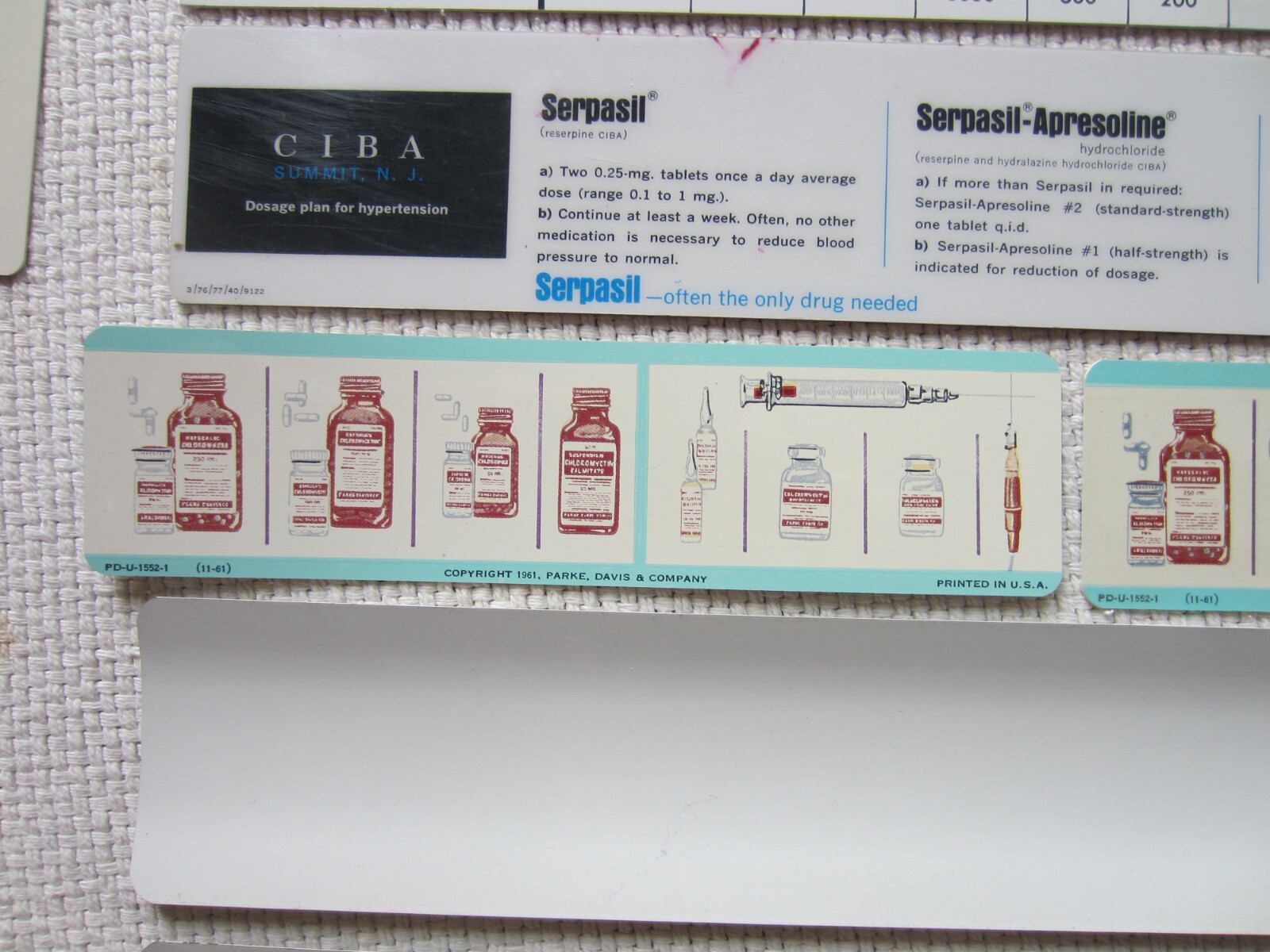 lot of 10 vintage PHARMACEUTICAL PHARMACY Promo DRUG ADVERTISEMENTS, 1961 to 70s