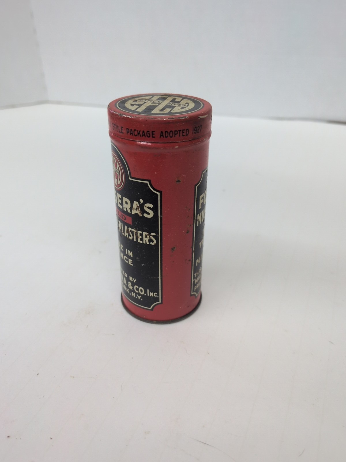 Vintage 1927 Fougeras Mild Mustard Plaster Tin France Medical Advertising