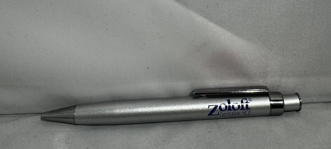 ZOLOFT Silver Medical Drug Rep Pharmaceutical Pen Heavy Metal