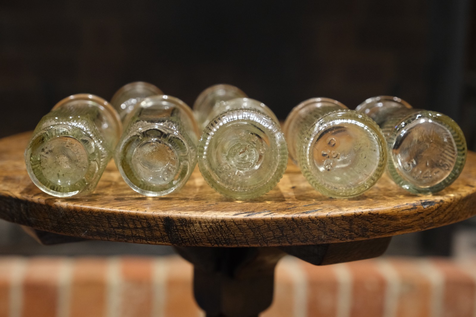 Vintage Ribbed Glass Apothecary / Cosmetic Jars Set of 7 c1930–1950