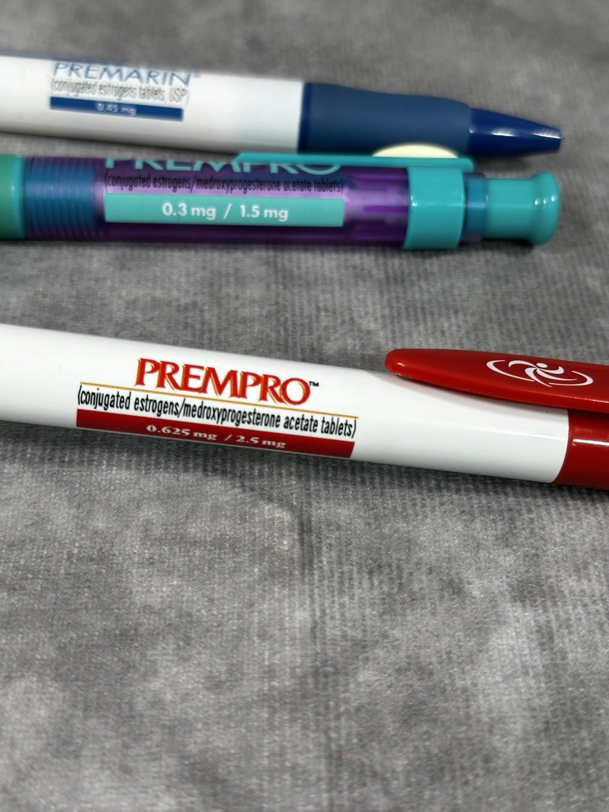 Pharmaceutical rep medication drug ink pens women’s health Premarin Flagyl Ortho