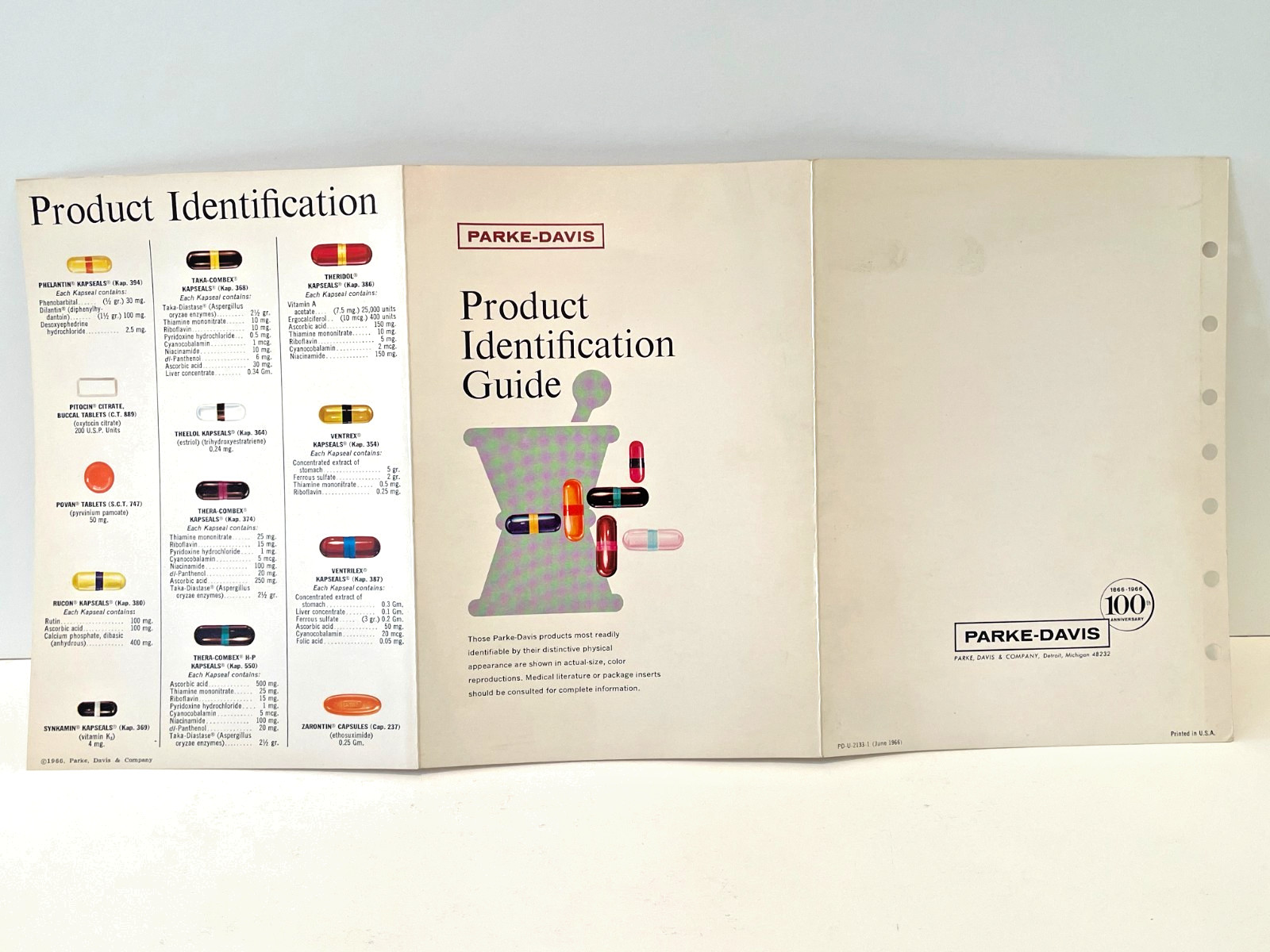 Vintage Park-Davis Product Identification Guide 1966 Pharmaceuticals Great Color