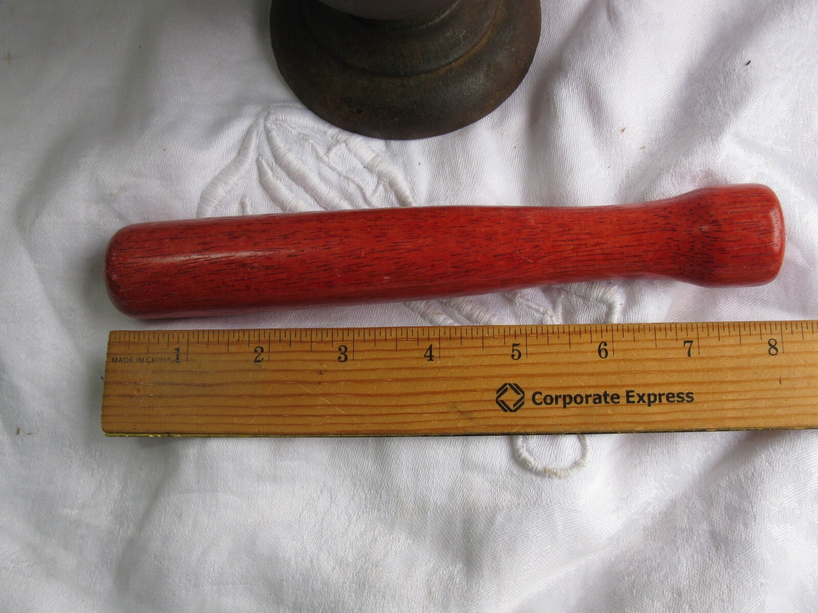 Vintage Heavy Cast Iron Footed Mortar & Wooden Pestle (Ships Free 2 US!)