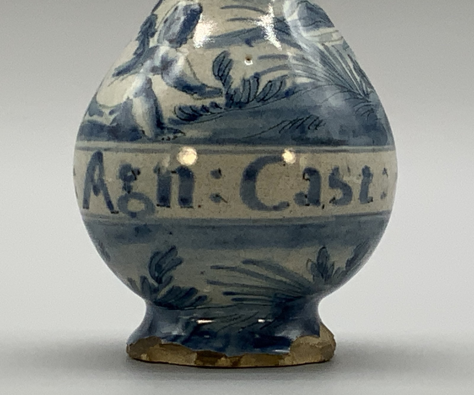 17th-Century Italian Savona Majolica Albarello Drug Pharmacy Jar Bottles