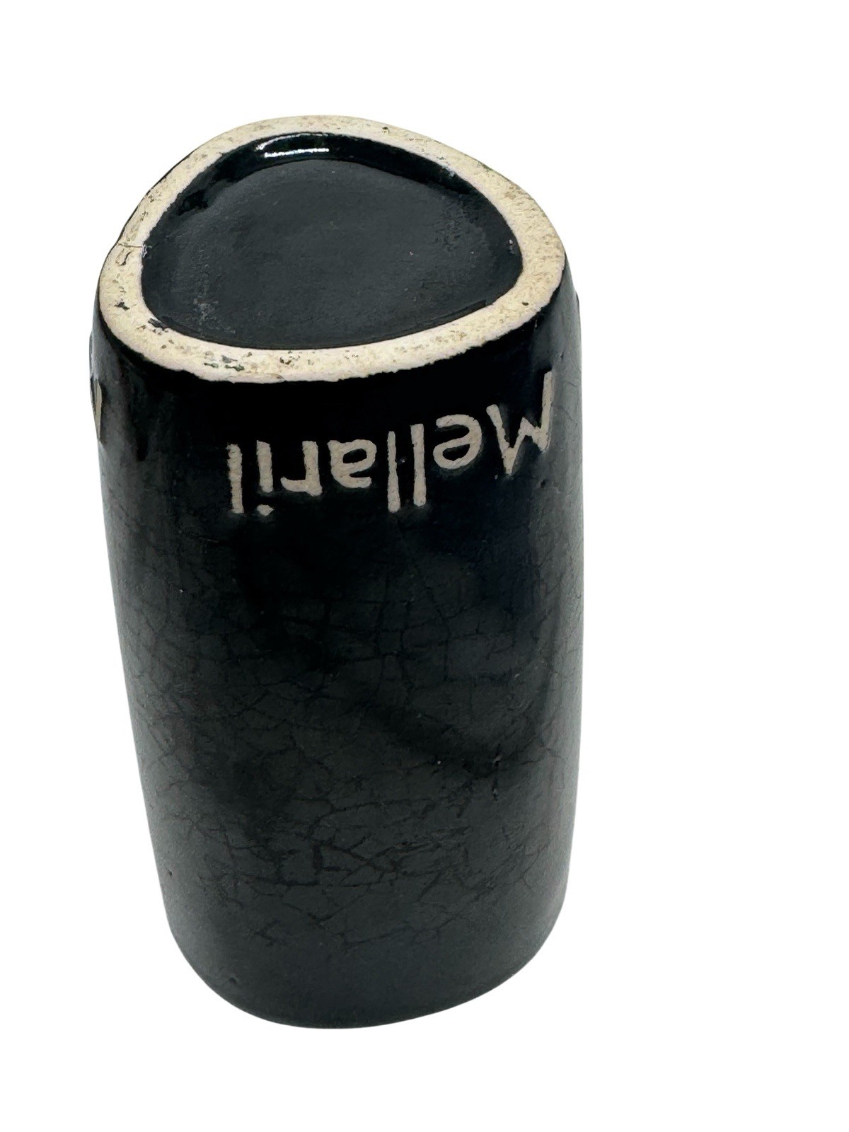 VTG Mellaril Cup Pen Holder Psychiatric Drug Pharmaceutical Black Pottery Desk