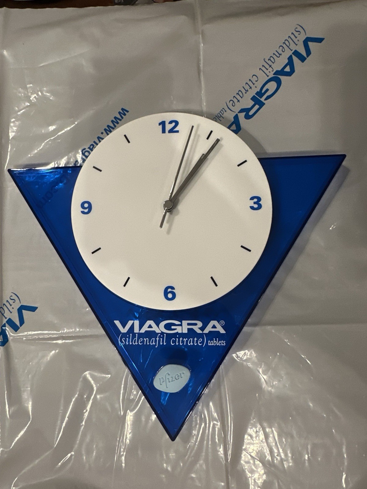 Rare Viagra Blue Pill Wall Clock Promotional Pharmaceutical Pfizer