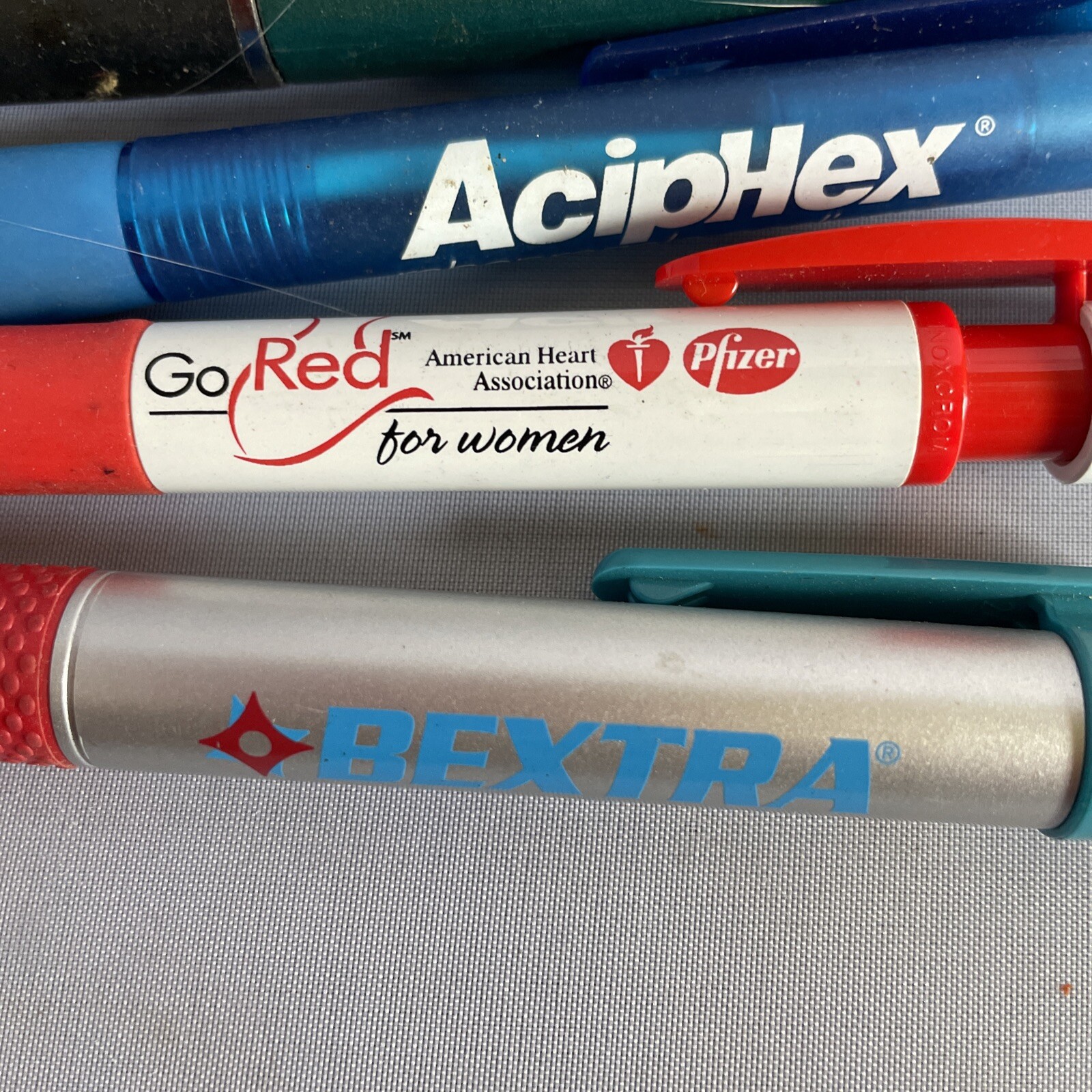 Vintage Lot of 5 Assorted Pharmaceutical Drug Rep Pens Aciphex Bextra Protonix