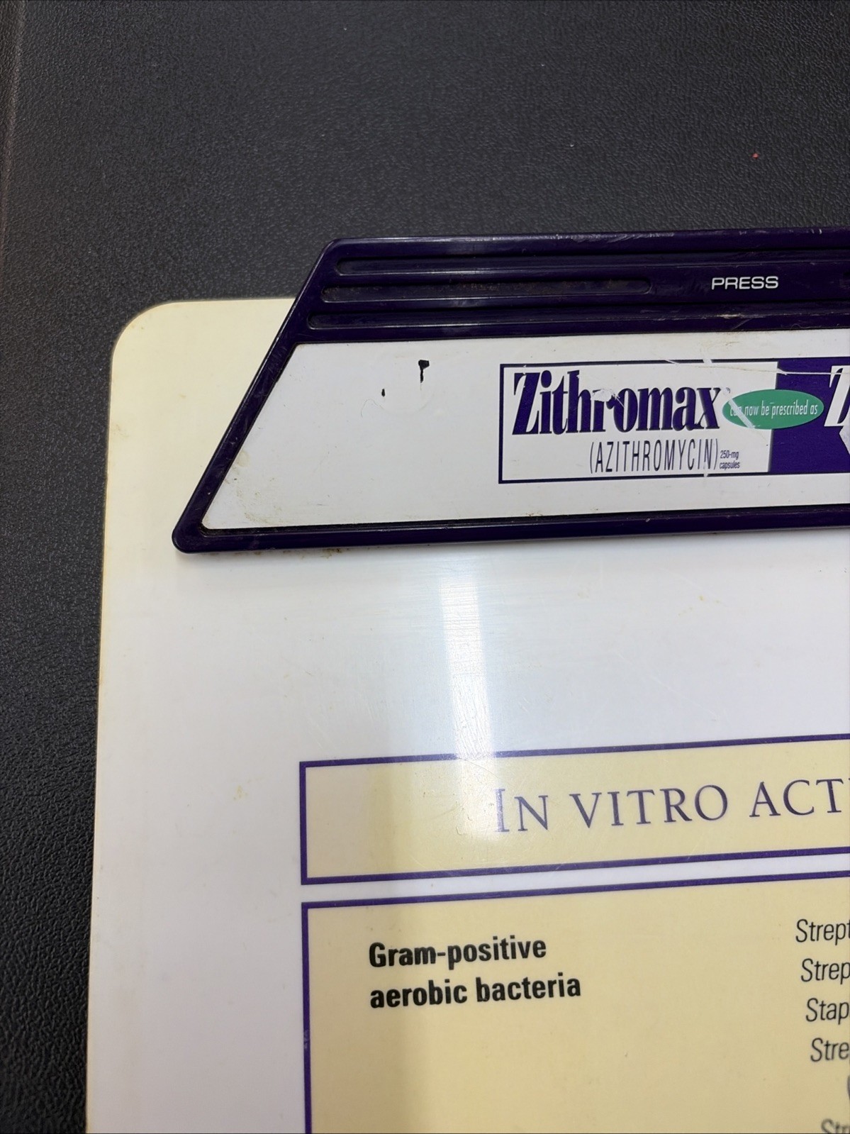 Medical Clipboard Zithromac Z-Pak Pharmaceutical Drug Rep Promo 14×9