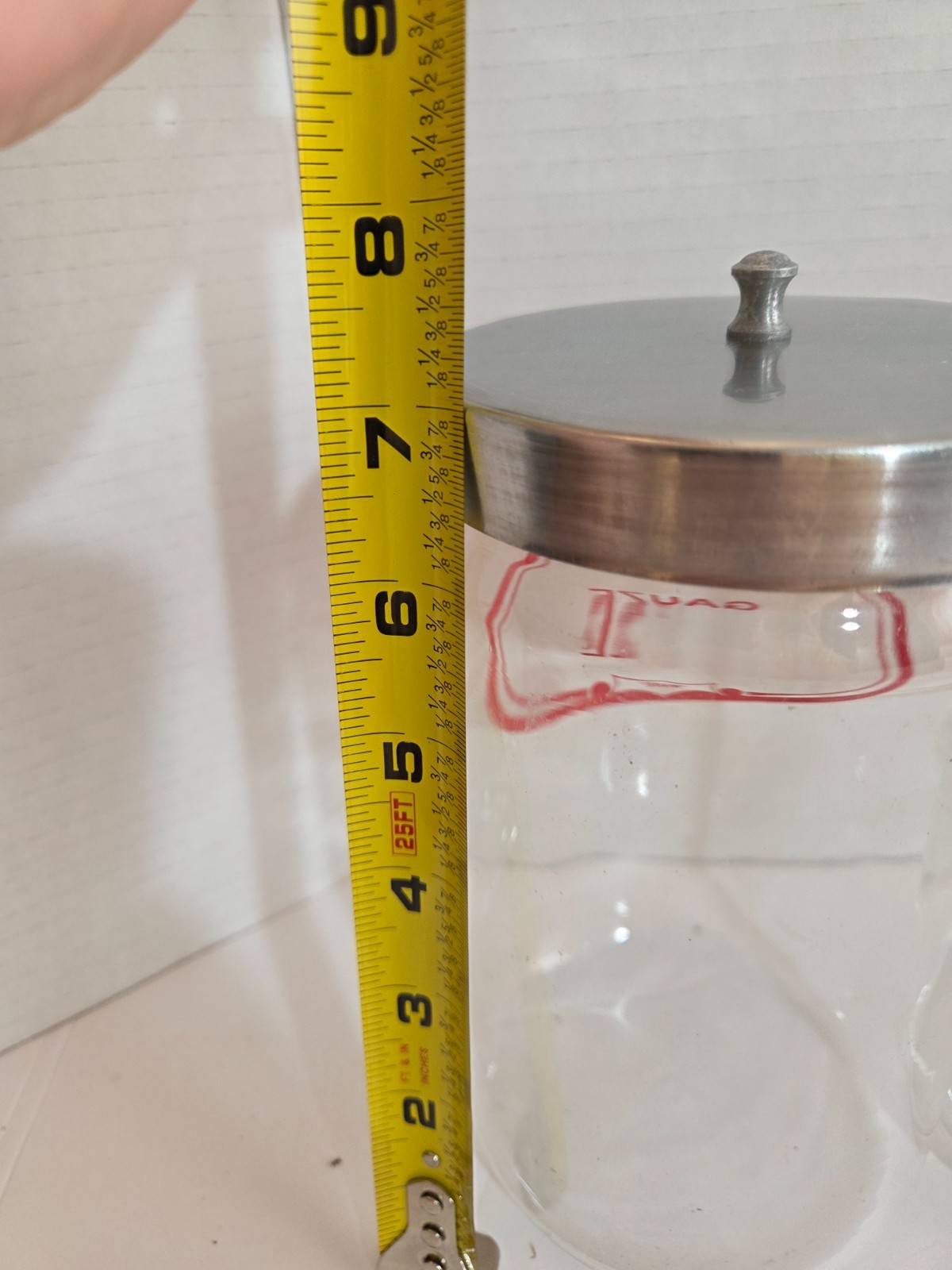 2 Vintage 7″ Grafco Glass & Steel Medical Apothecary Containers Gauze / Bandages