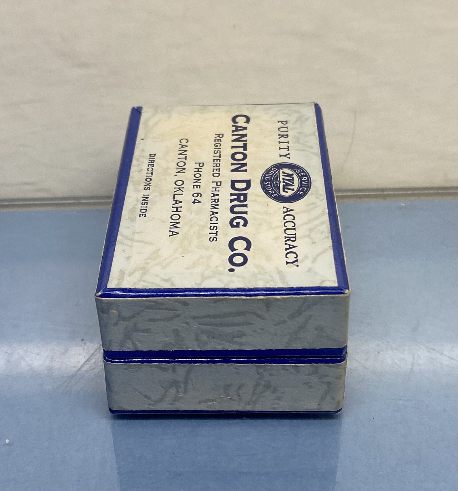 Vintage Prescription medicine Pill Cardboard Box Canton Drug Co Oklahoma rickets