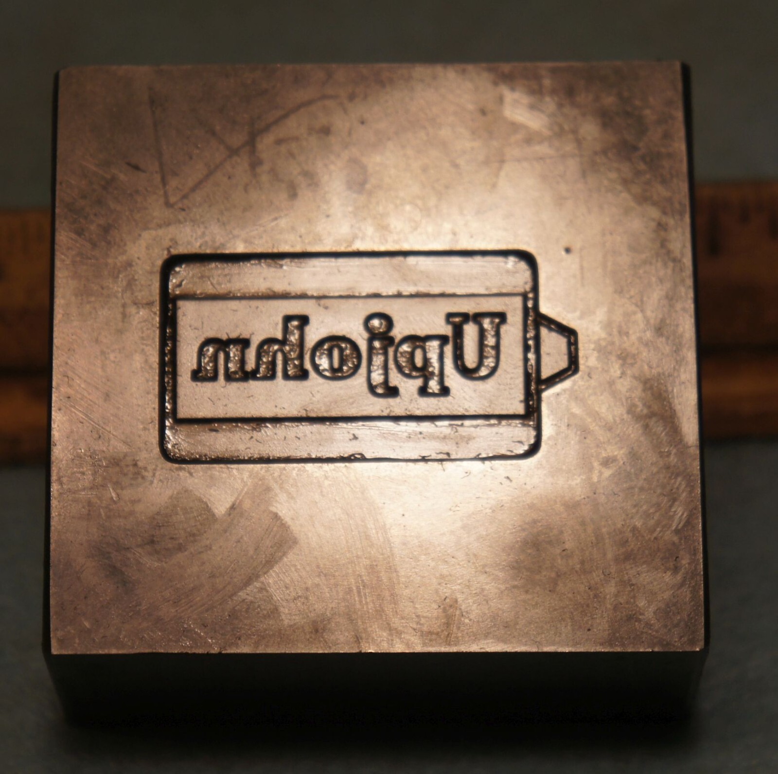1976 UPJOHN Pharmaceutical Adv Key Fob STEEL STAMPING DIE Robbins RX49