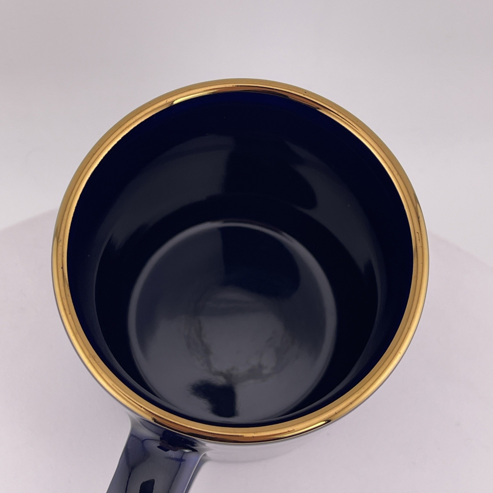 Vintage Prozac Mug Advertising Blue Gold Rim Coffee Pharmaceutical Cup Mug Linyi