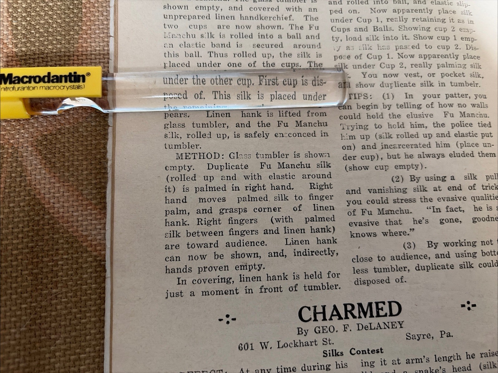 Pharmaceutical Marketing Rare Magnifier”Macrodantin ” – Very Rare