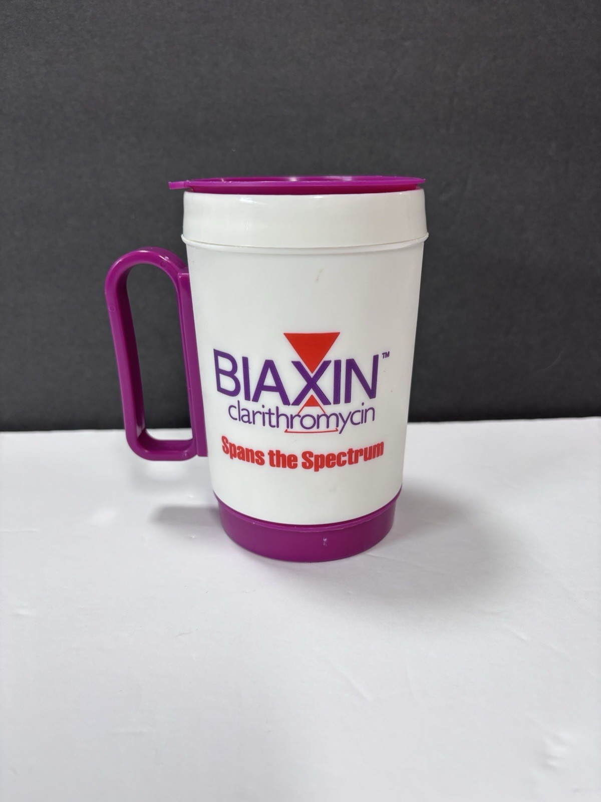Vintage BIAXIN Pharmaceutical Advertising Promotional Cup Thermal W/Lid Medical