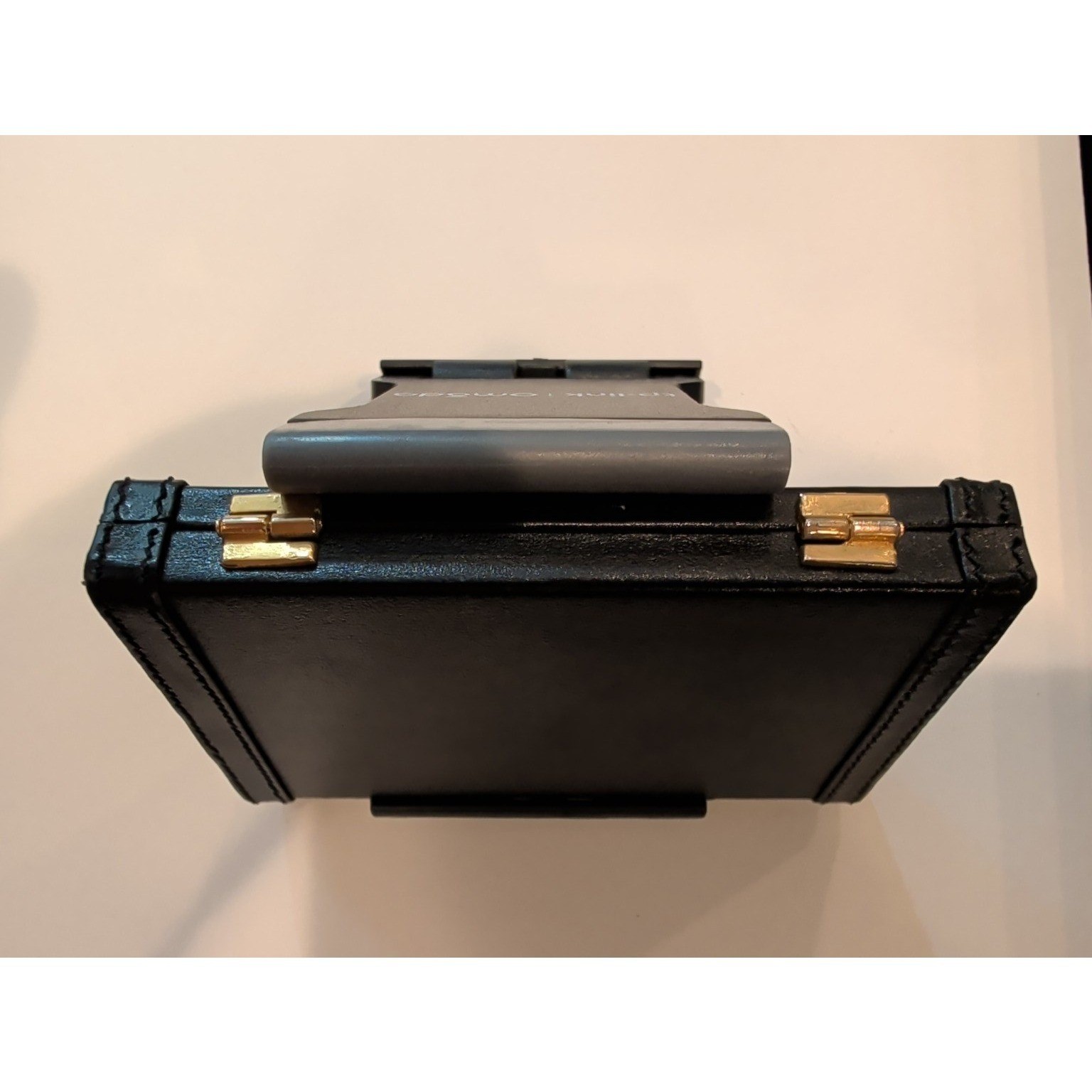 Vintage ZIAC Pharma Rep Miniature Briefcase Business Card Holder Black Gold Case