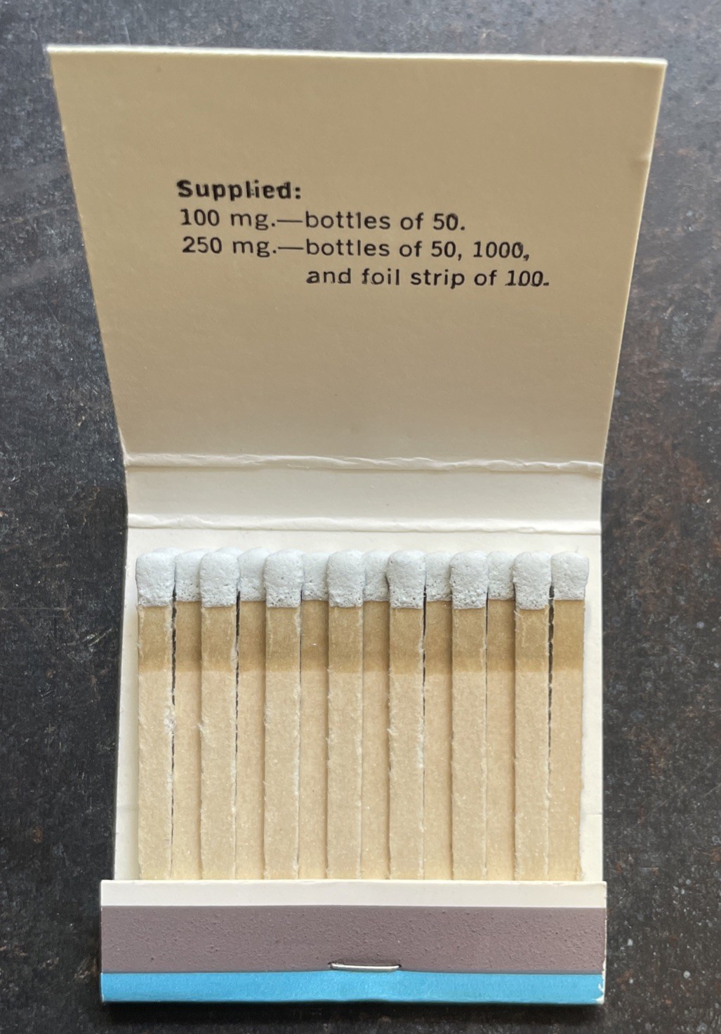 Vintage Matchbook Tolinase Upjohn Advertisement Pharmaceutical Promo Drug Rep
