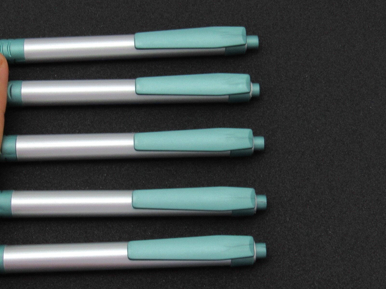 Silver & Green Lescol PENS Drug Rep Pharmaceutical Promo Advertising Lot of 5