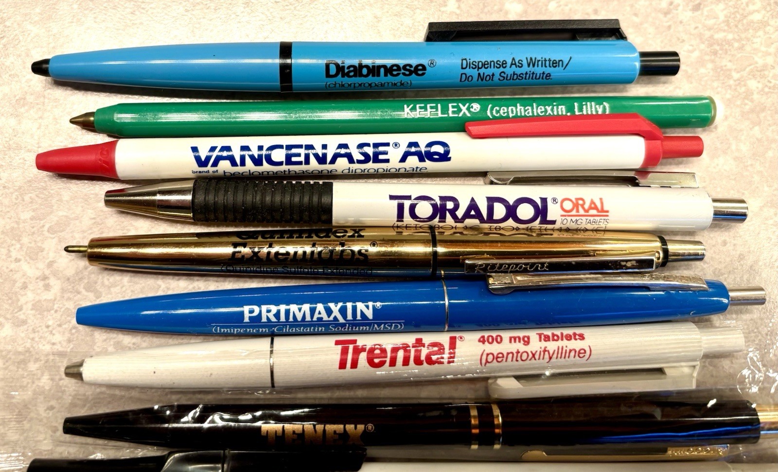 LOT OF 12 Vintage Pharmaceutical Pens; Drug Rep Pharmacy