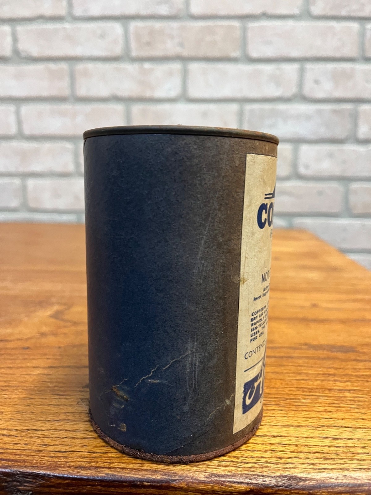 Vintage Chemline Copperas Granular Drug Store Jar Can w/ Contents