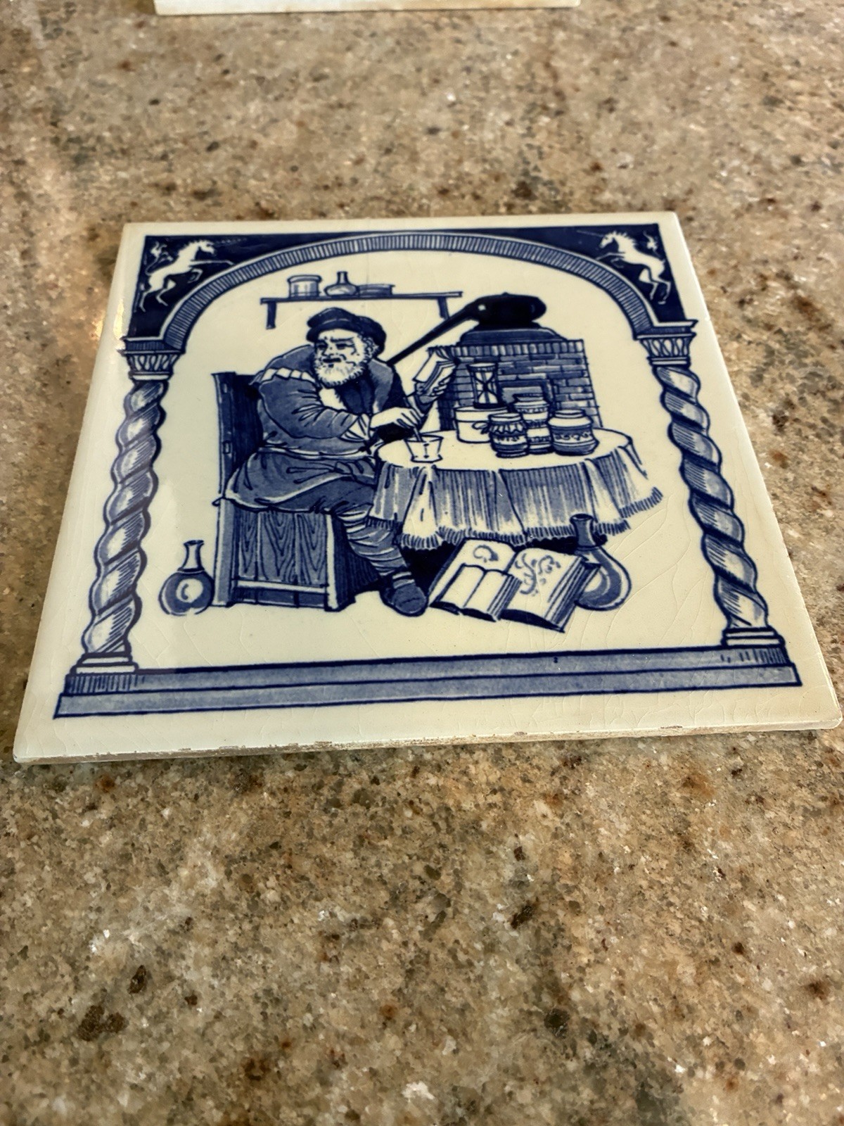 BURROUGHS WELLCOME CO. BLUE DELFT PHARMACY Handmade Tiles 6″x6″
