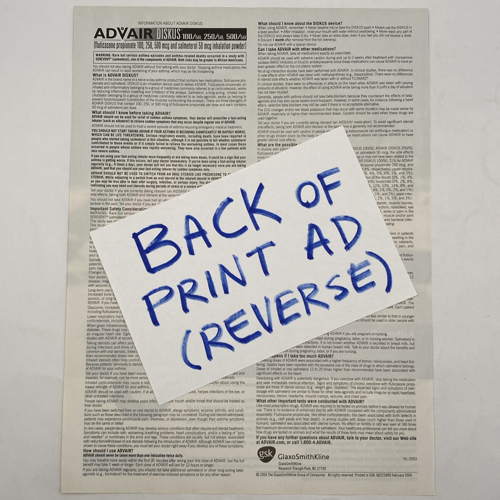 2004 Advair GSK Promo PRINT AD Pug Dog Sunglasses Lei Beach Go Travel Pharma 00s