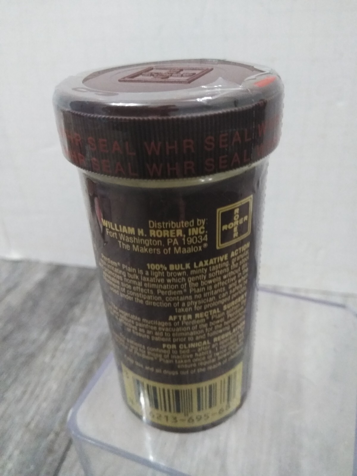 Vtg PERDIEM PLAIN 100% BULK LAXATIVE 3.5 oz ORIGINAL TIN TUBE SEALED ( AD-PROP)