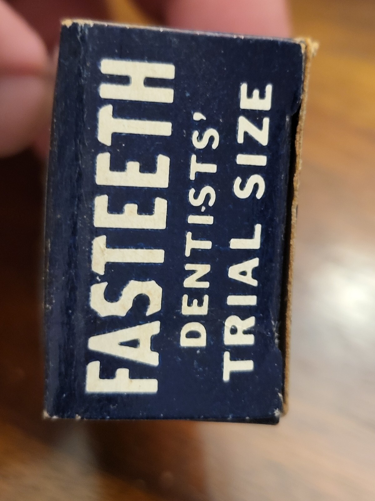 Vintage Fasteeth Denture Adhesive Powder Dentist’s Trial Sample Box Instructions
