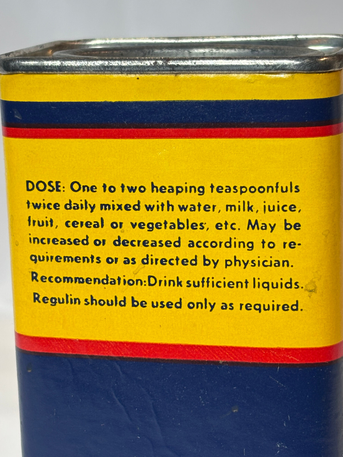 Vtg Regulin Constipation Treatment Cardboard & Metal Container S.F. Durst & Co