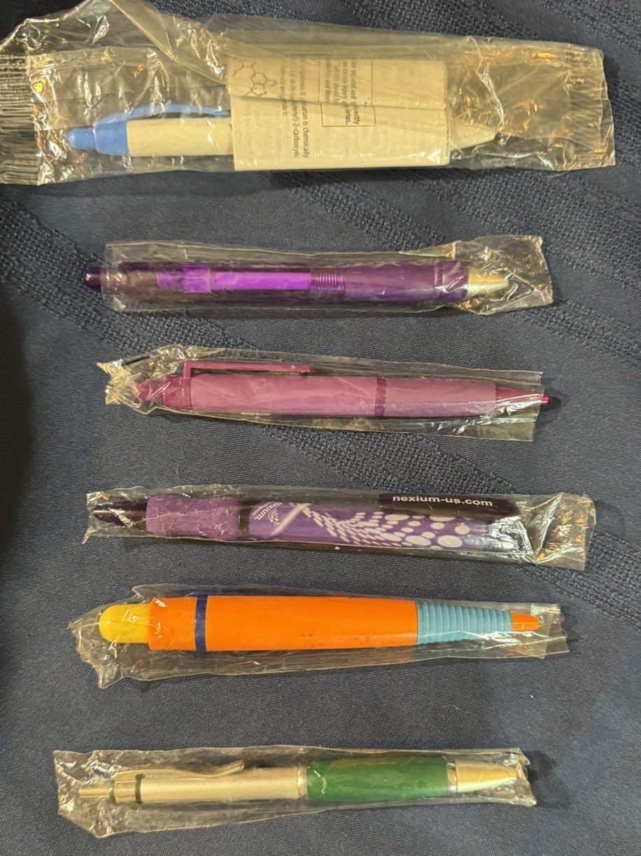 PHARMACEUTICAL PROMO 6 PENS: Lot Plendil Crestor Nexium Micardis Allegra Fosamax
