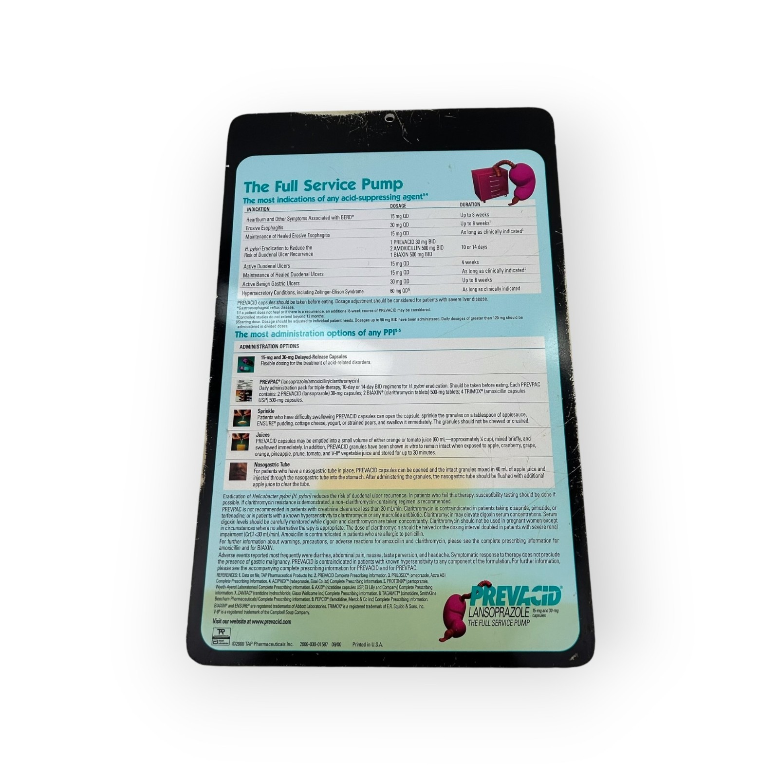 Prevacid Lansoprazole Clipboard Drug Rep Pharmaceutical Promo Advertising