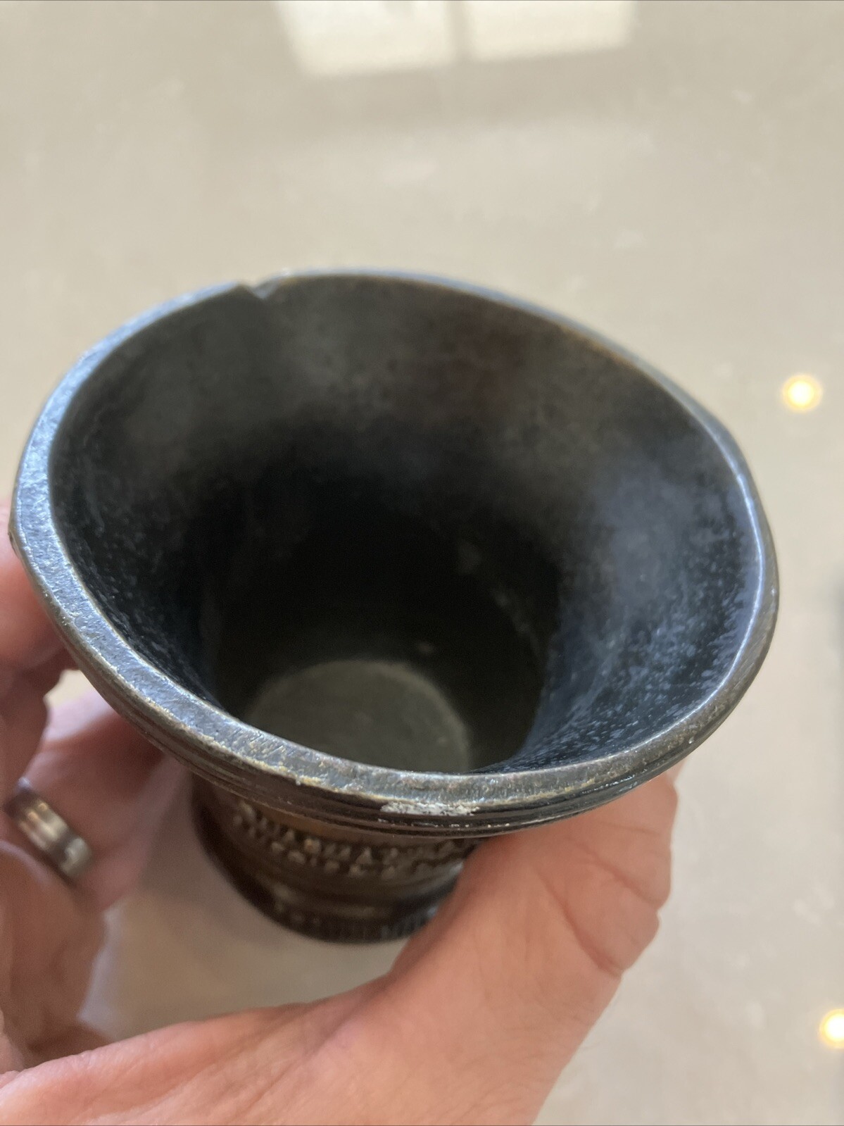 Mortar and Pestle, Metal Small America’s Bicentennial 76 Rx Apothecary Pharmacy