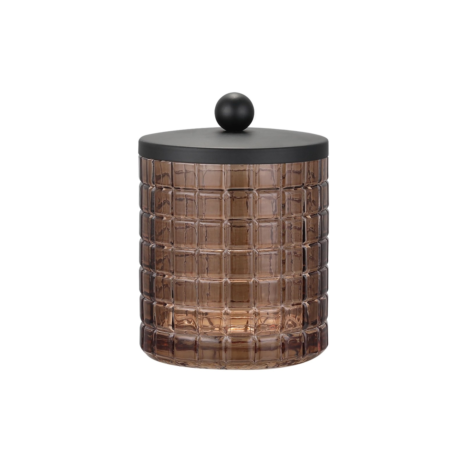 Amber Colored Tranlucent Apothecary Etched Geometric Grid Glass… Fast USA SHIP