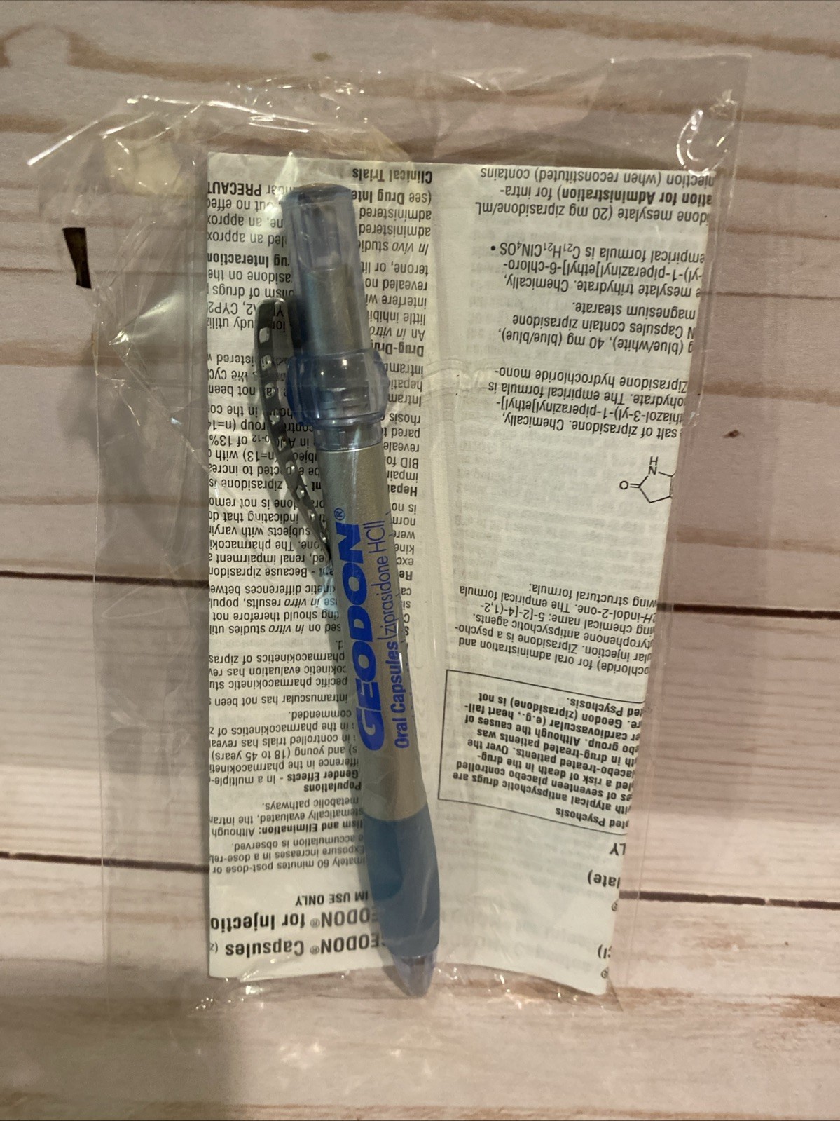 RARE VINTAGE “GEODON” PFIZER DRUG PROMOTIONAL PEN WITH INSERT