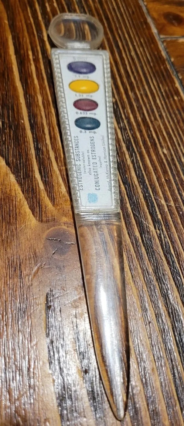VINTAGE AYERST PREMARIN ADVERTISING SALESMAN LETTER OPENER PHARMACEUTICALS SALES