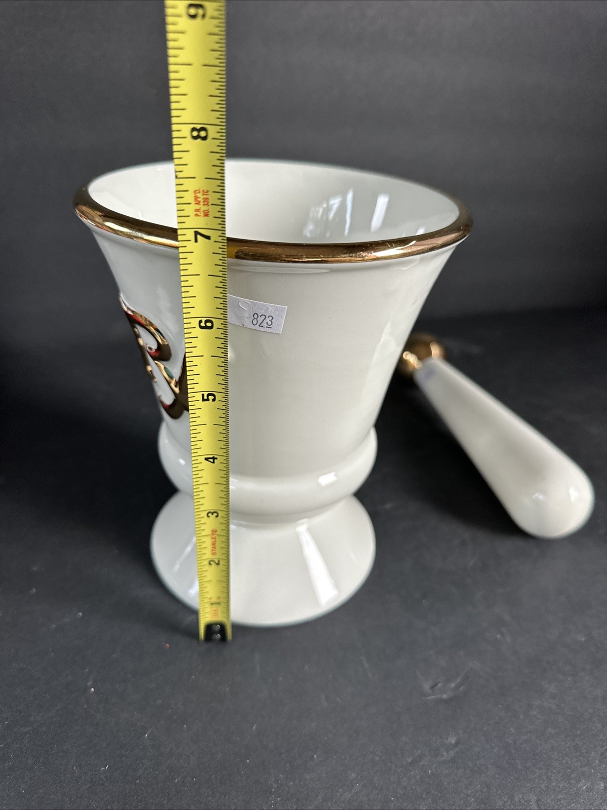 Vintage Owens Illinois RX Porcelain Pharmacy Apothecary Mortar & Pestle Set#R19