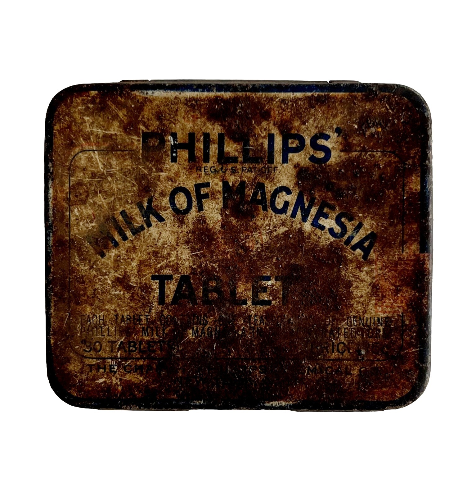 Phillips Milk Of Magnesia Tablet Tin 1950s Antique Medical Collectibles E72