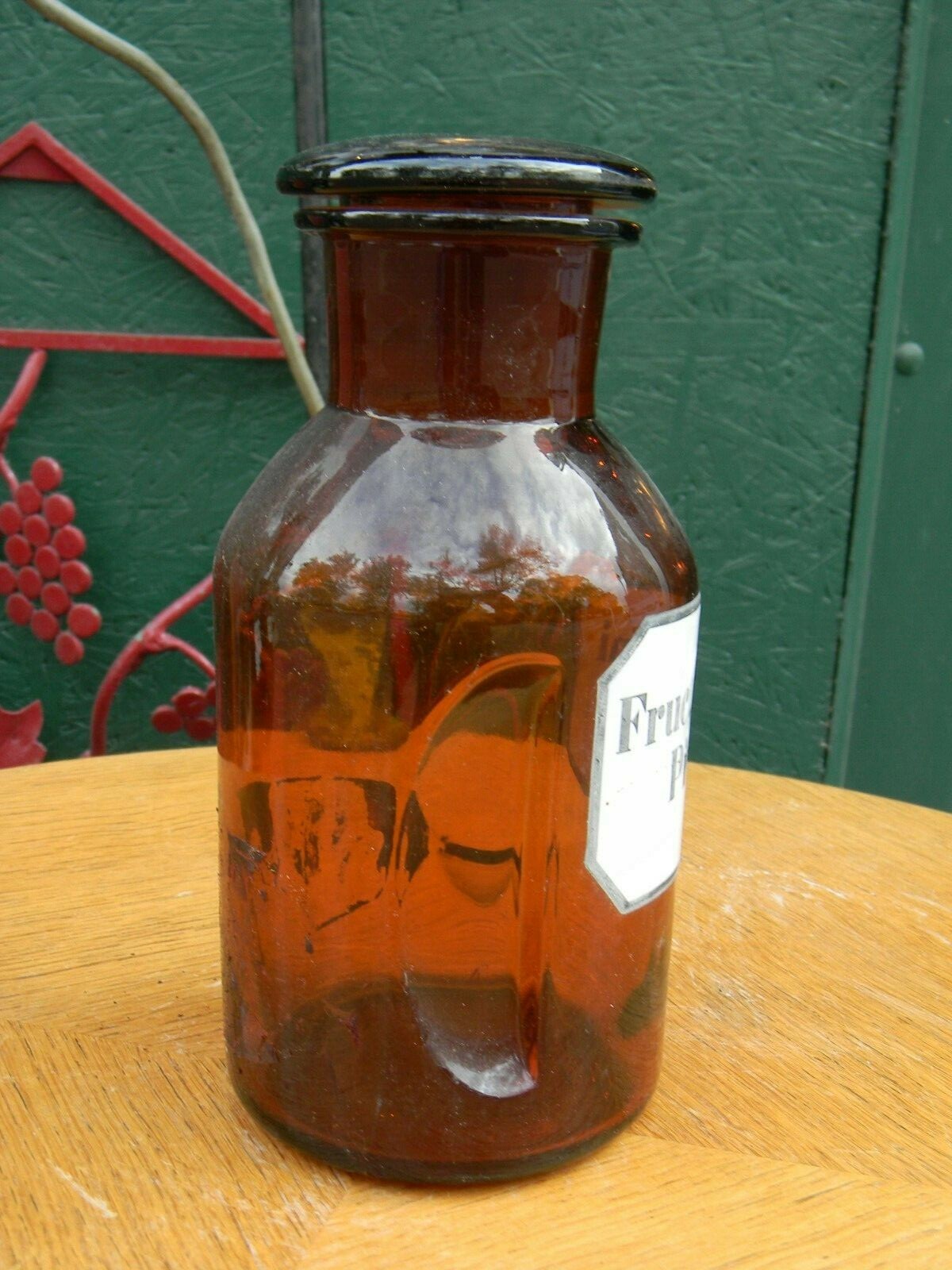 Pharmacy Glass Apothecary Bottle Antique Fruct Amomi Pepper