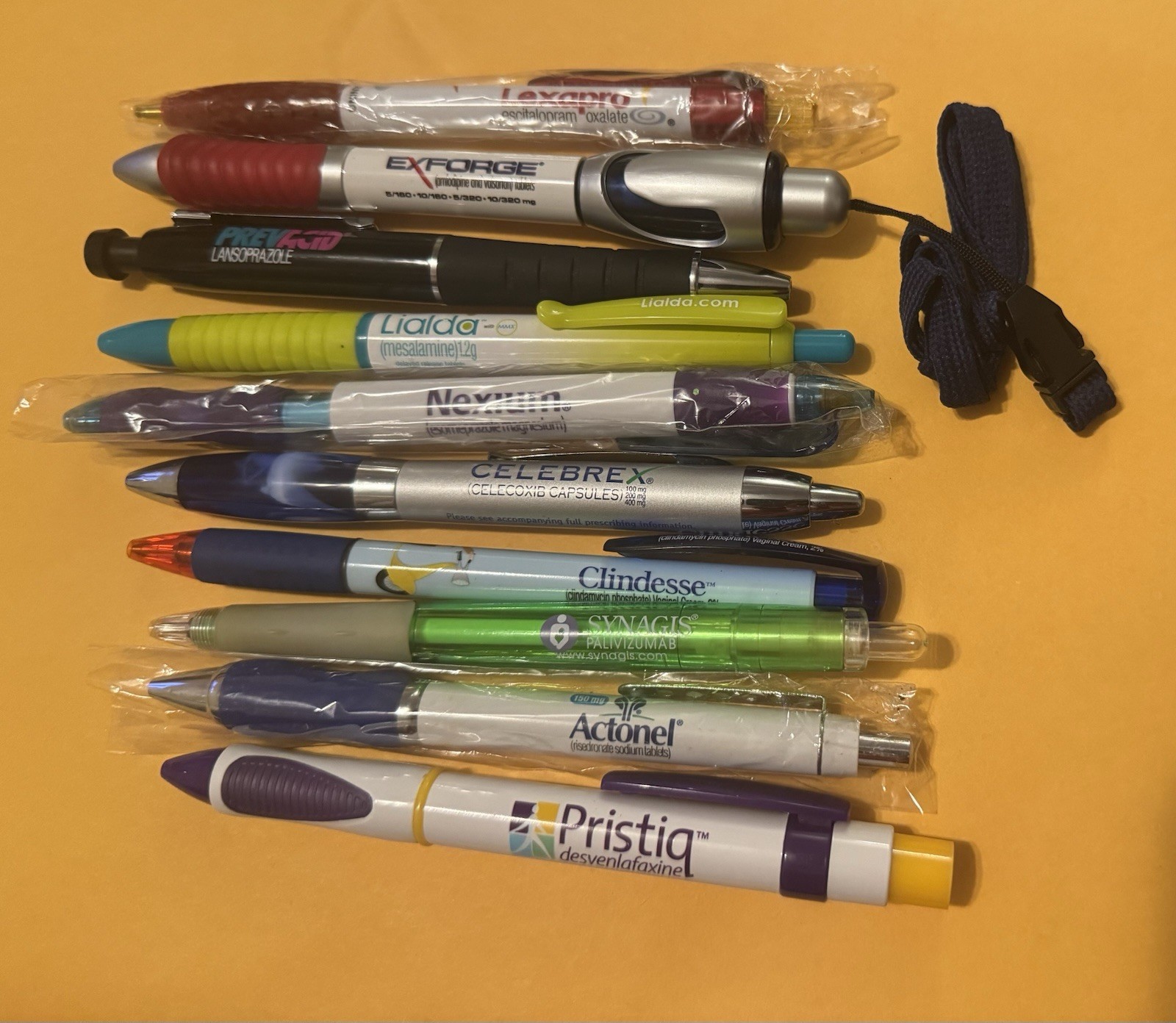 Lot of 10 pharmaceutical promo pen Clindesse Crestor Pristiq Celebrex Actonel