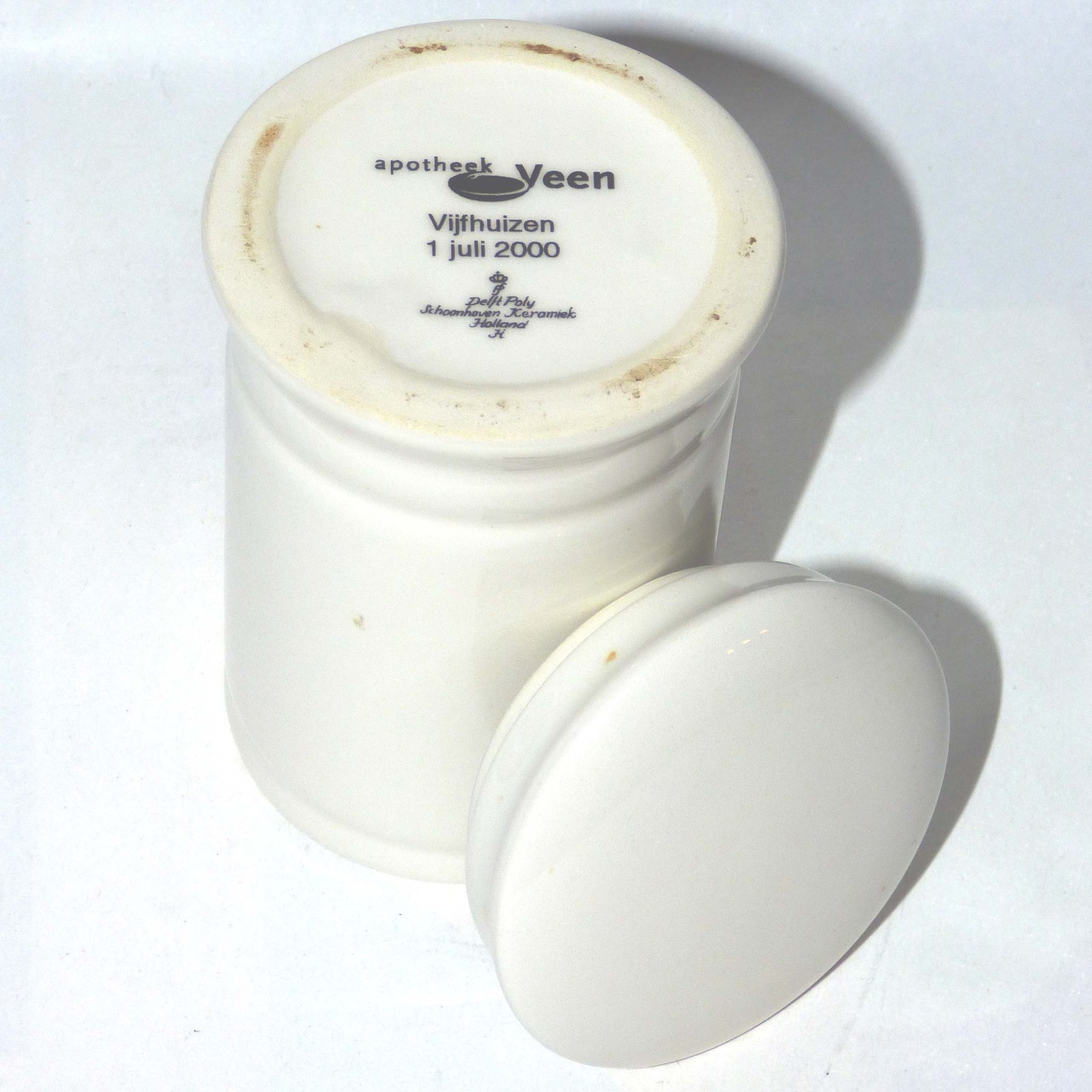 Y2K Ceramic Apothecary Jar Apotheek Veen Vijfhuizen 2000 Delft Style