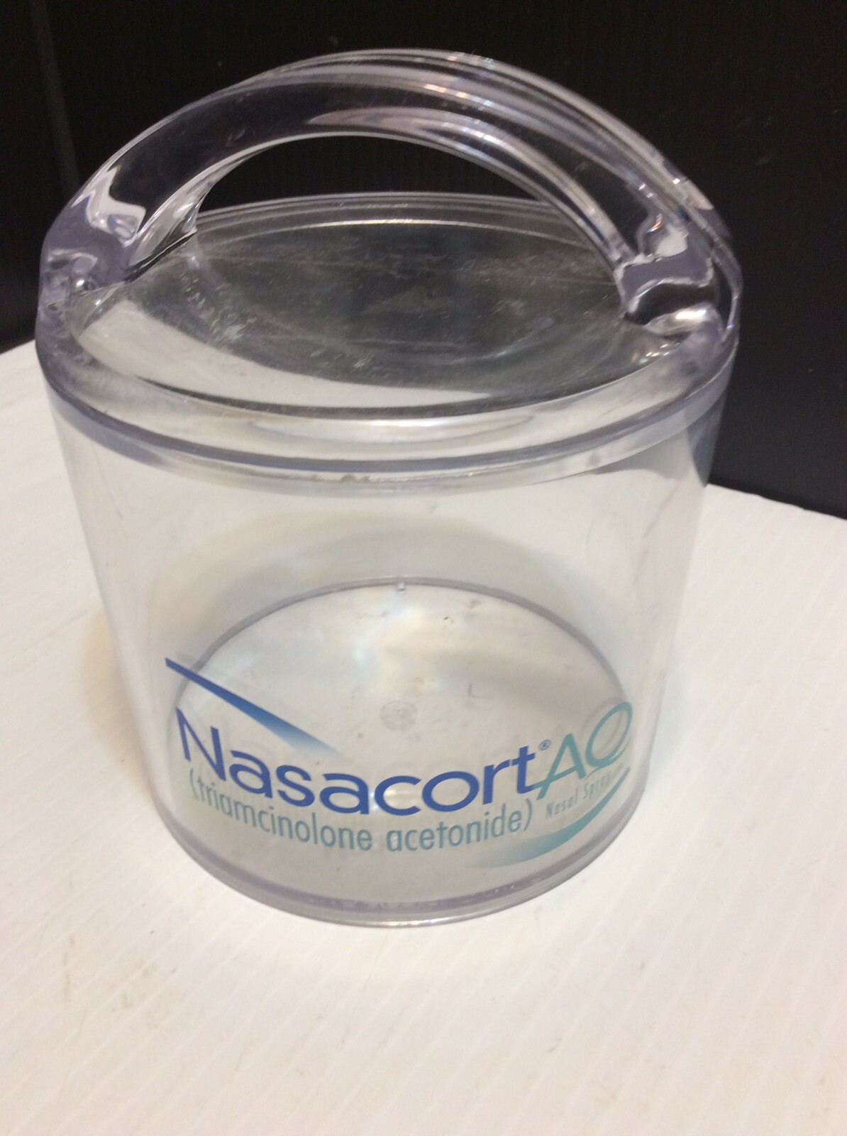 Drug Rep NASACORT AQ Medical Collectible Clear Acrylic Storage Container RARE