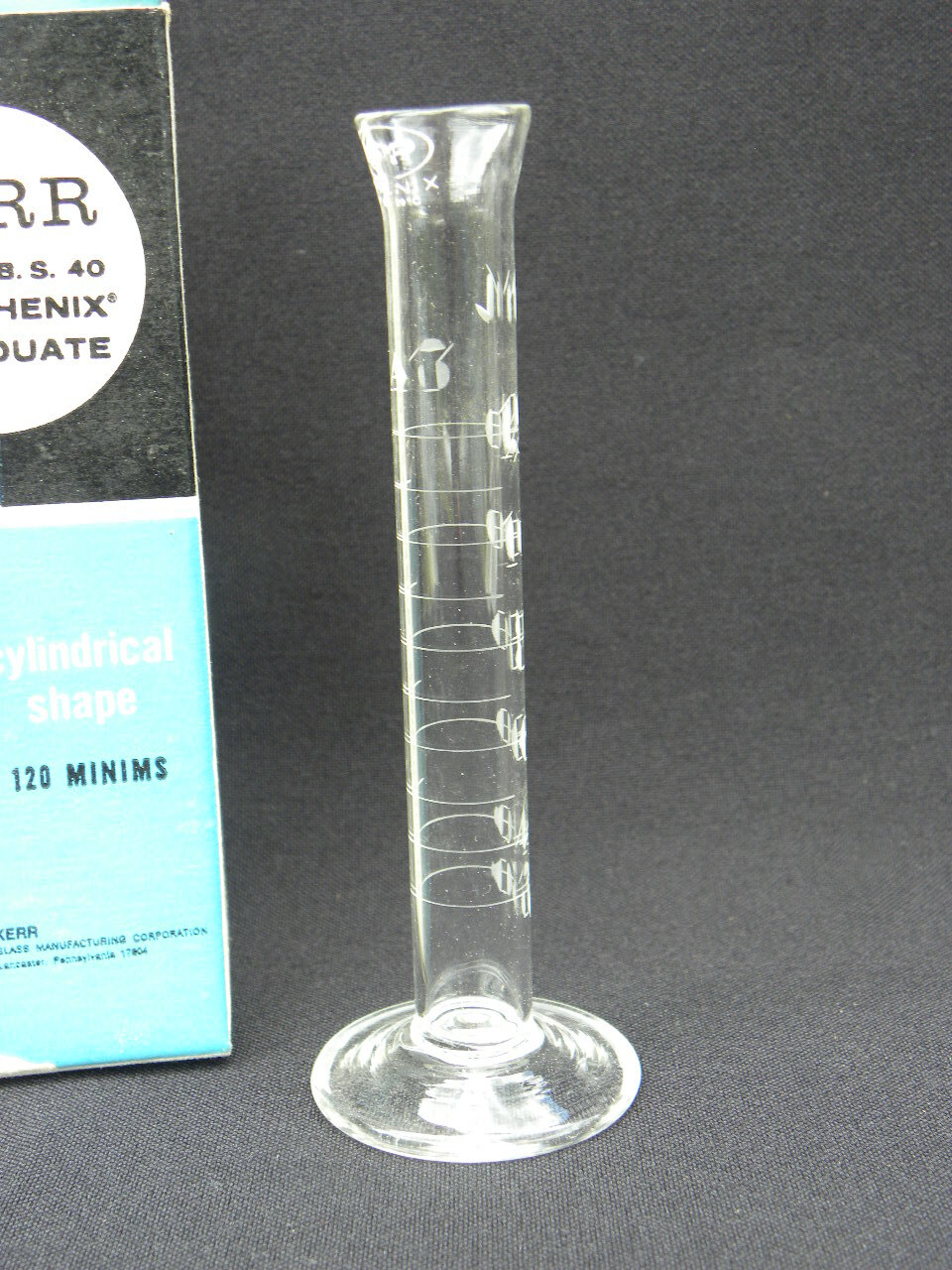 Kerr Glass Pharmaceutical N.B.S 40 Phenix Graduate Cylindrical Shape Cylinder #2