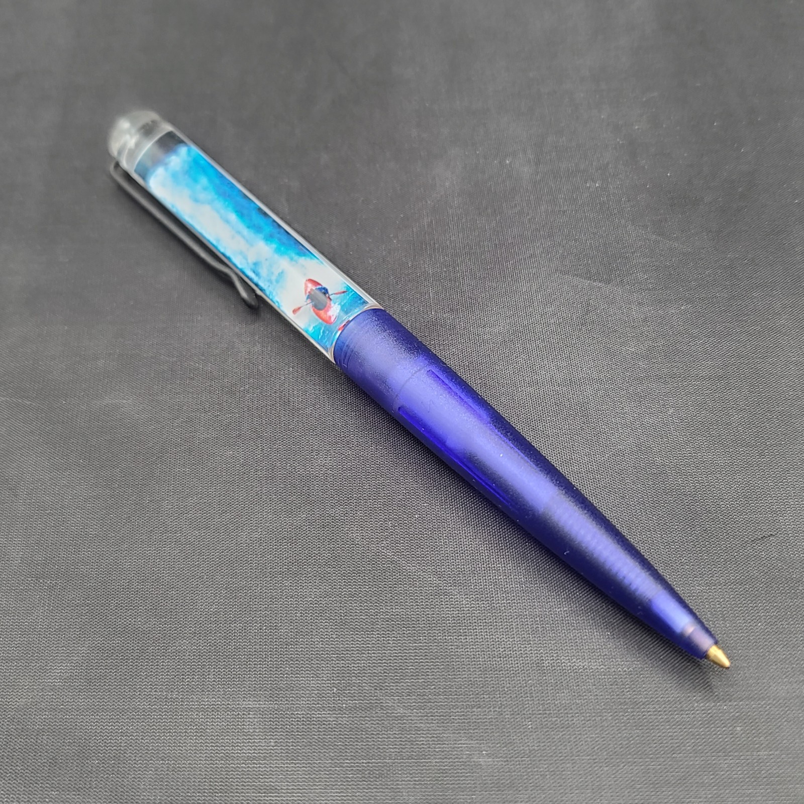 Vintage Drug Rep Floaty Ink Pen Kayaker EXFORGE Pharmaceutical Promotional